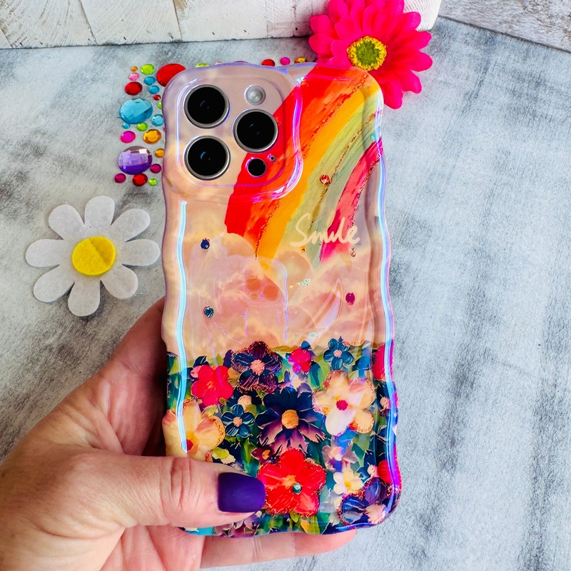 Rainbow Meadow Wavy Luxe MagSafe Case for iPhone