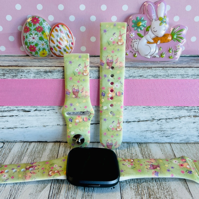 Vintage Easter Print Silicone Band For Fitbit Versa 1/2