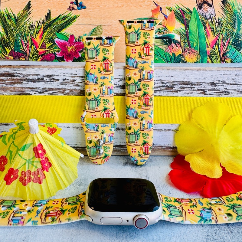 Cabana Cutie Print Silicone Band For Apple Watch