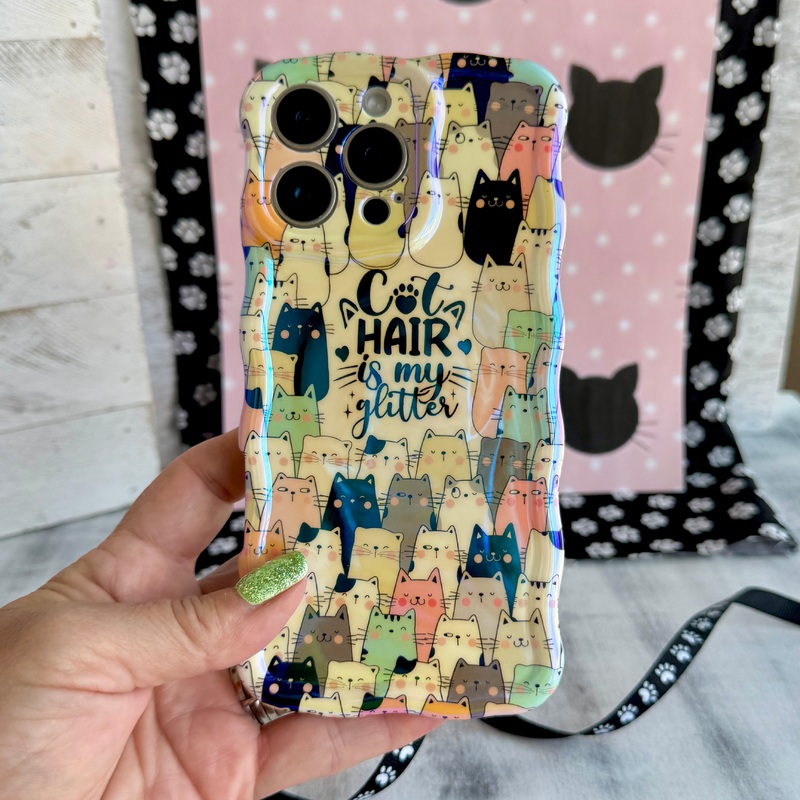 Cat Hair Is My Glitter Wavy Luxe MagSafe Case for iPhone