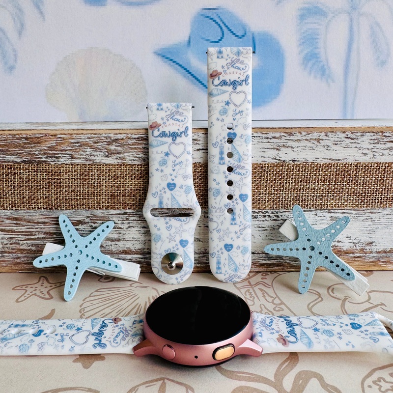 Coastal Cowgirl Print Silicone Band For Samsung Watch