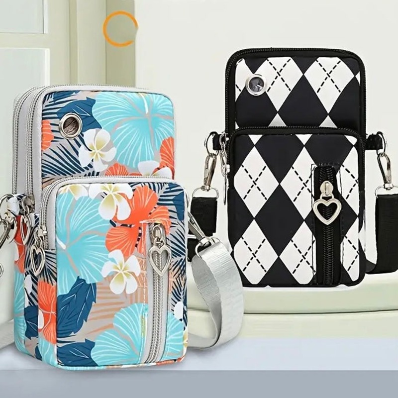 Jet Set Go Printed Nylon Crossbody Phone Purse Multiple Colors Available Aloha Vibes