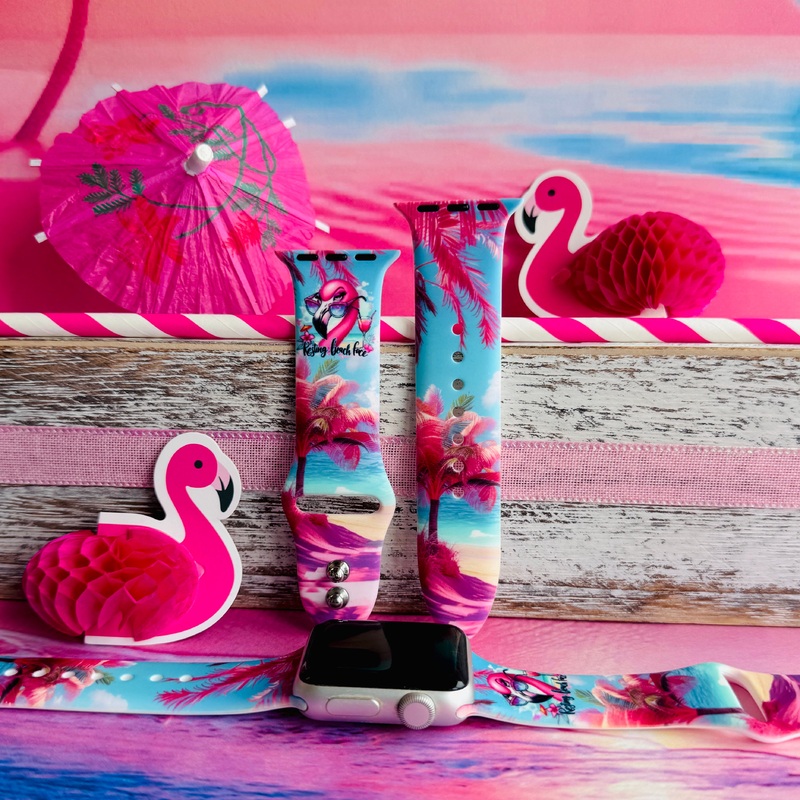 Resting Beach Face Print Silicone Band For Apple Watch