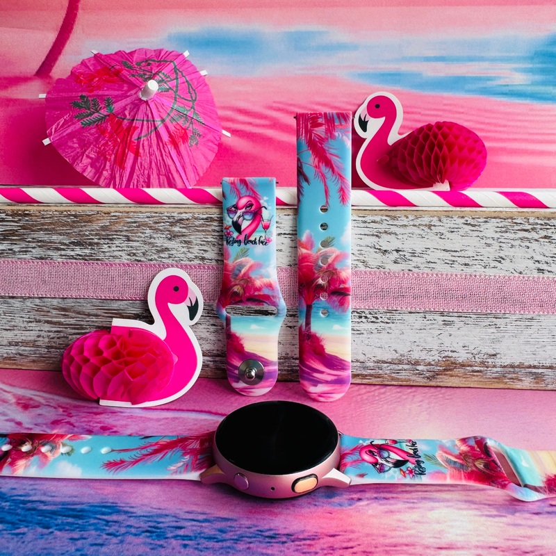 Resting Beach Face Print Silicone Band For Samsung Watch