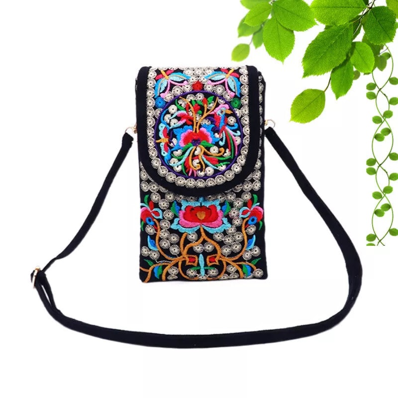Woven Whimsy Crossbody Phone Purse Two Styles Available Boho Bloom Burst