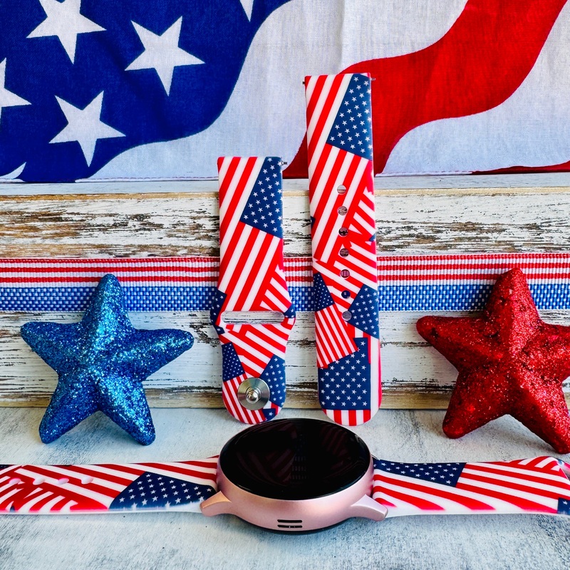 American Flag Print Silicone Band For Samsung Watch