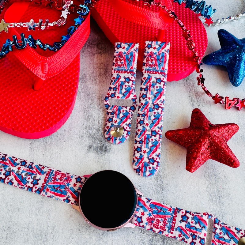 Flip Flops & Freedom Print Silicone Band For Samsung Watch