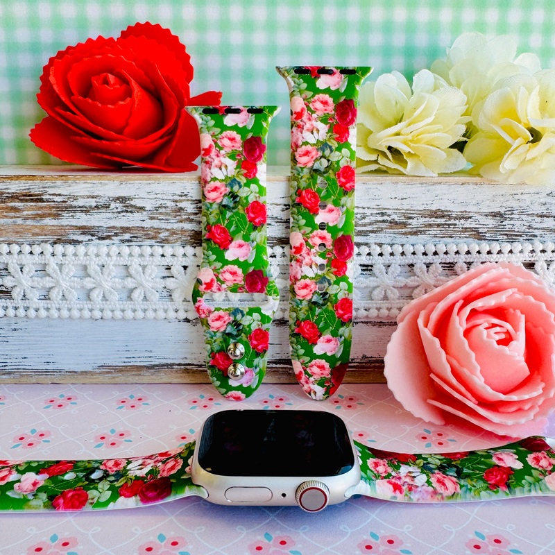 Garden Party Print Silicone Band For Apple Watch