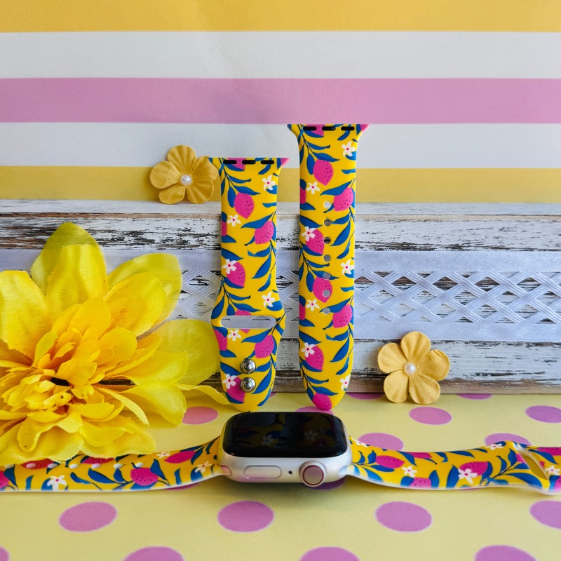 Sunshine Squeeze Print Silicone Band For Apple Watch