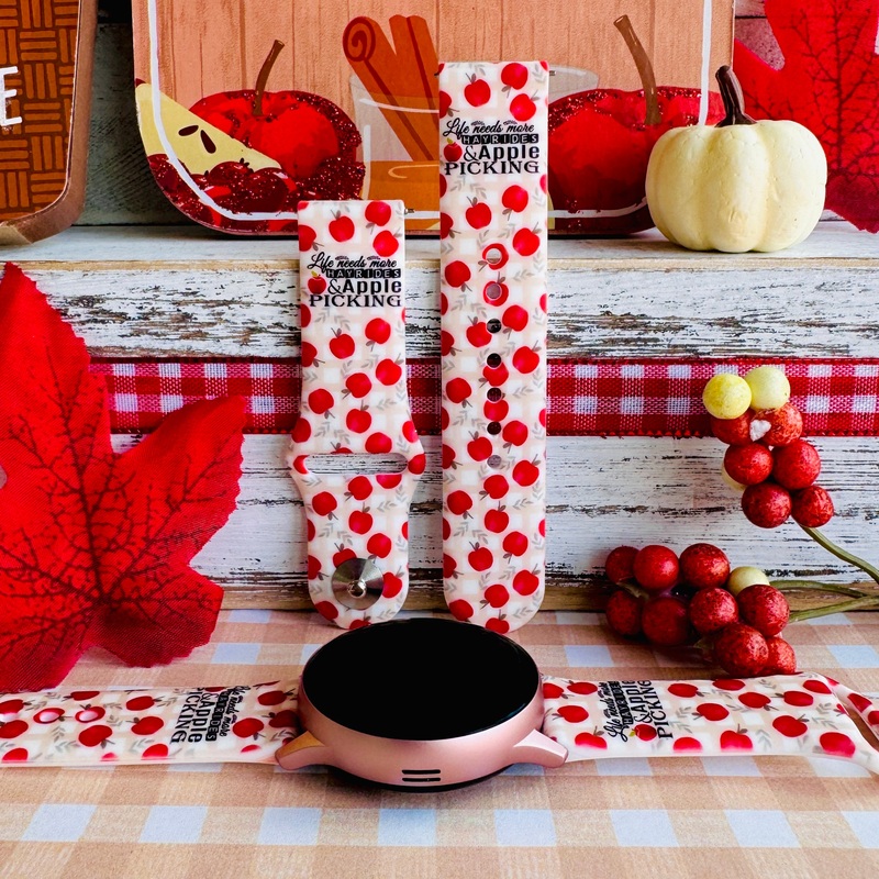 Autumn Apples Print Silicone Band For Samsung Watch