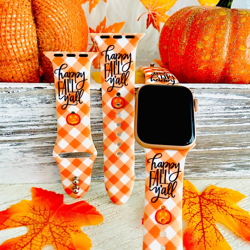 Happy Fall Y’all Print Silicone Band For Apple Watch