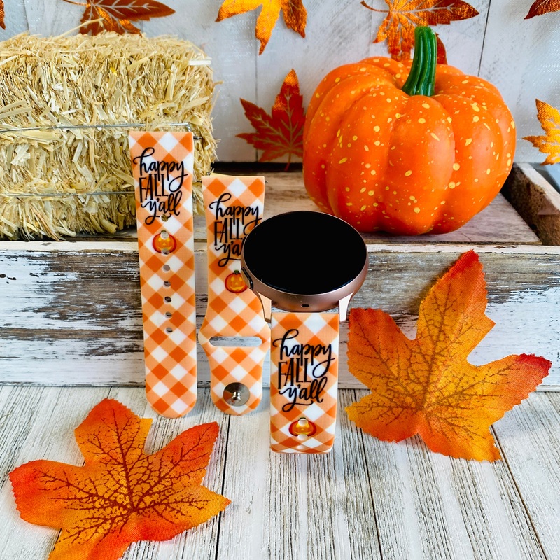 Happy Fall Y’all Print Silicone Band For Samsung Watch