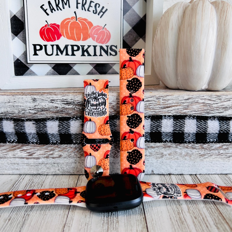 Pumpkin Everything Print Silicone Band For Fitbit Versa 1/2