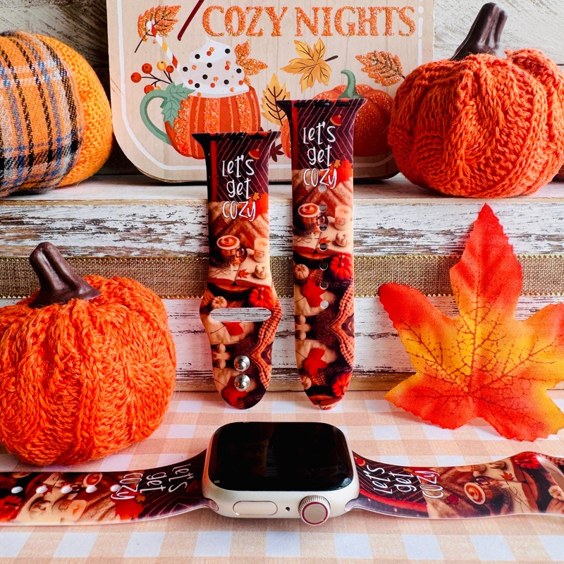Let’s Get Cozy Print Silicone Band For Apple Watch