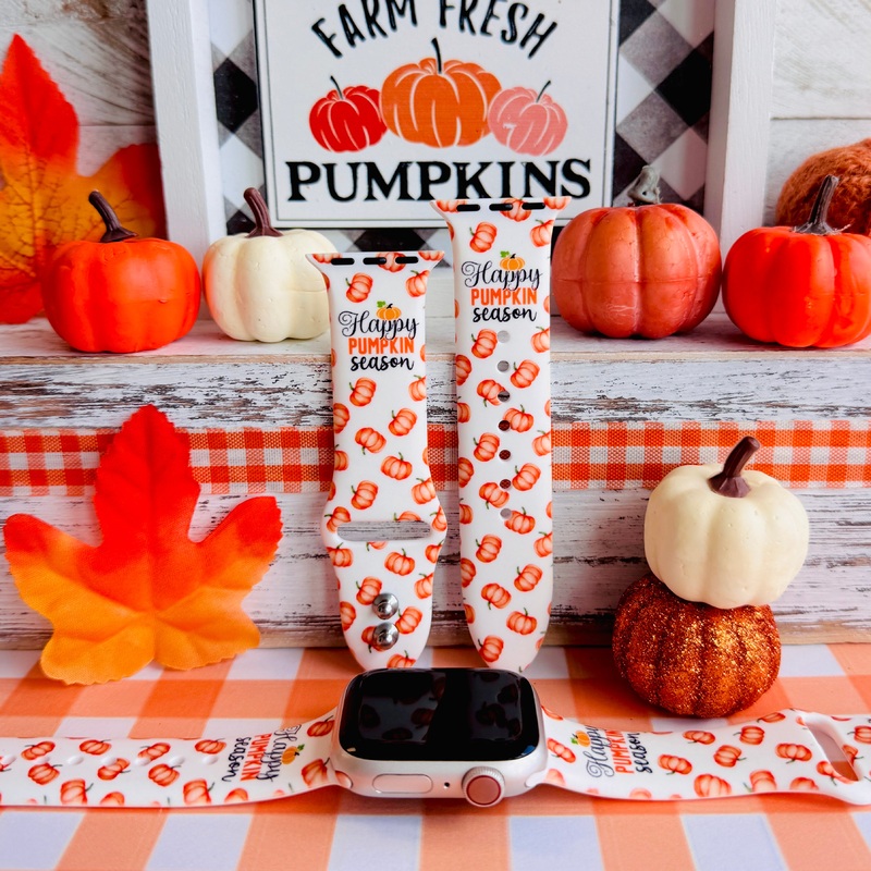 Pumpkin Season Print Silicone Band For Apple Watch
