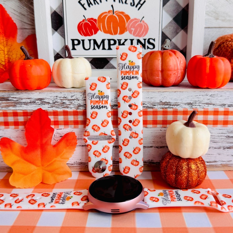 Pumpkin Season Print Silicone Band For Samsung Watch