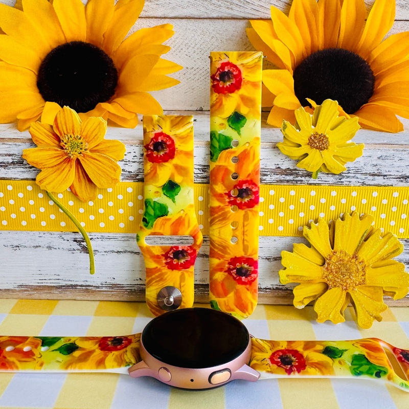 Sunshine Petals Print Silicone Band For Samsung Watch