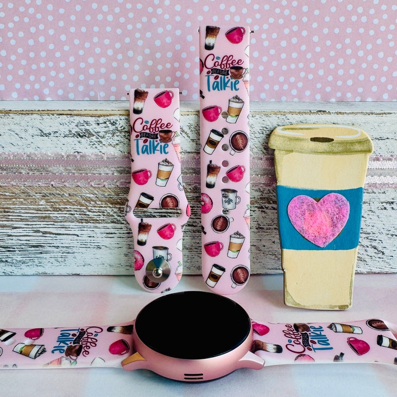 Coffee Before Talkie Print Silicone Band For Samsung Watch