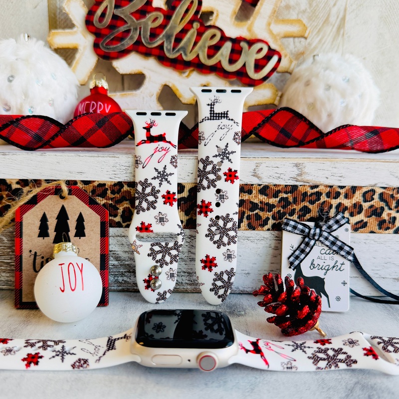 Deer Joy Print Silicone Band For Apple Watch