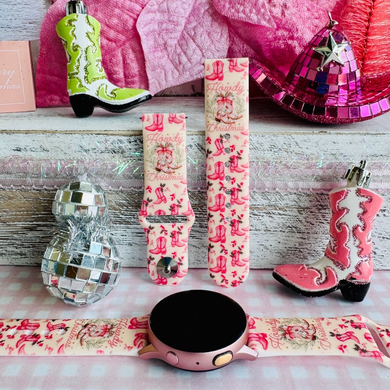 Howdy Holidays Print Silicone Band For Samsung Watch