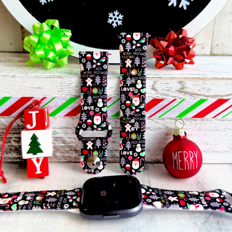 Jolly Wrist-mas Print Silicone Band For Fitbit Versa 1/2