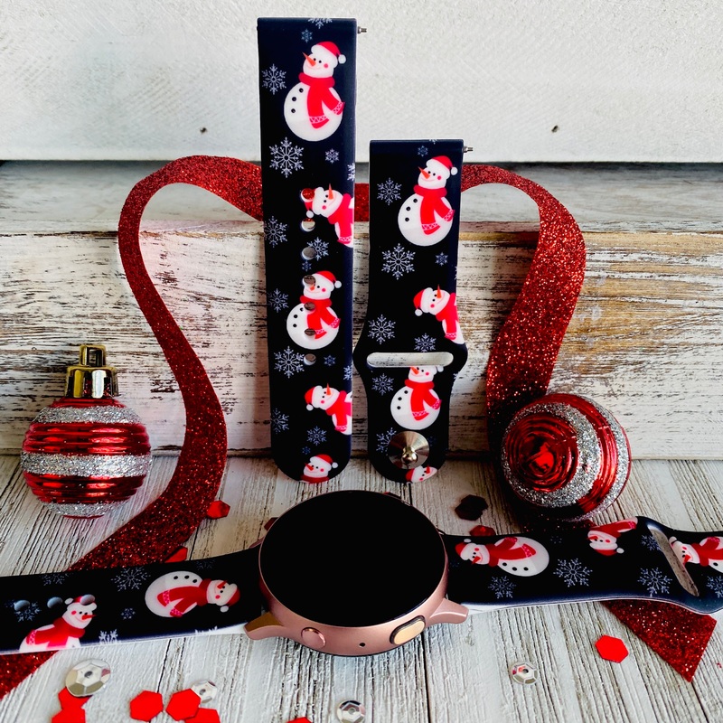 Snowman Print Silicone Band For Samsung Watch