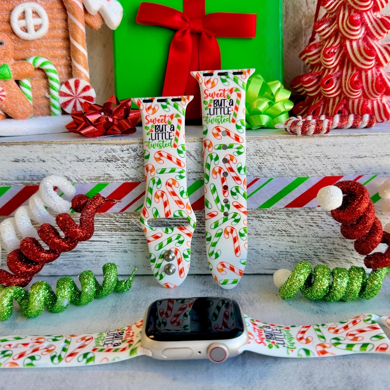 Twistmas Vibes Print Silicone Band For Apple Watch