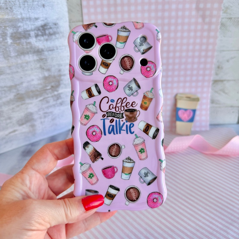 Coffee Before Talkie Wavy Luxe MagSafe Case for iPhone