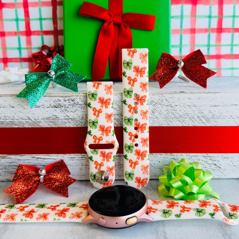 Jingle Bows Print Silicone Band For Samsung Watch