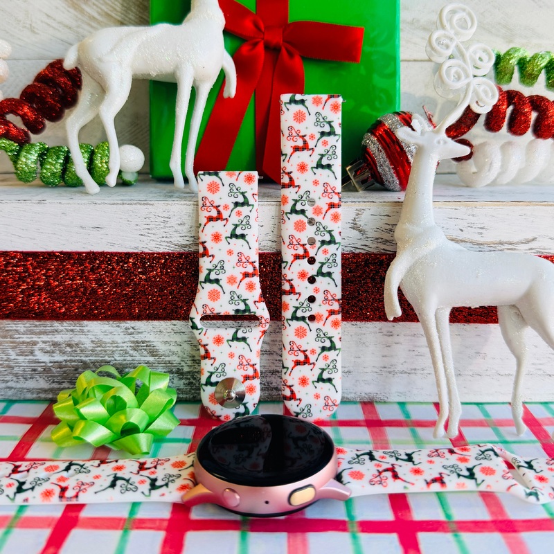 Reindeer Waltz Print Silicone Band For Samsung Watch