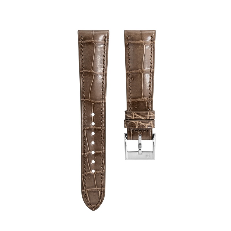 Glossy Taupe Brown Crocodile Signature Strap