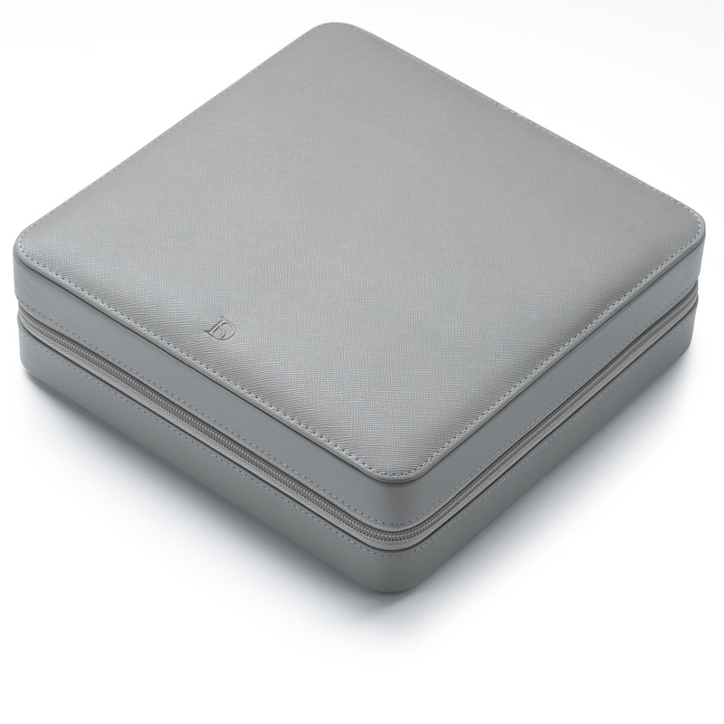 Zip Box (Twelve) – Light Grey/Turquoise