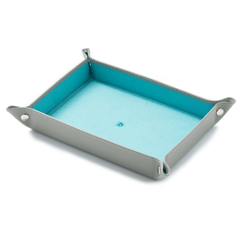 Valet Tray – Light Grey / Turquoise