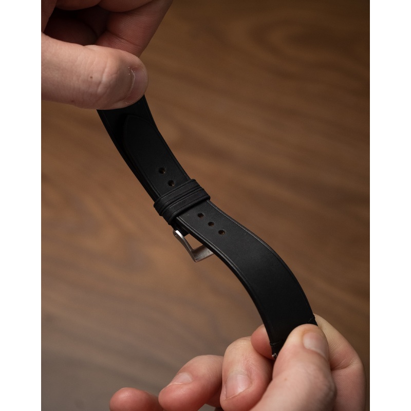 Black Crazy Horse Side-Stitch Strap