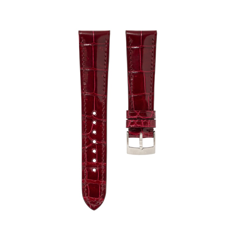 Glossy Wine Red Crocodile Signature Strap