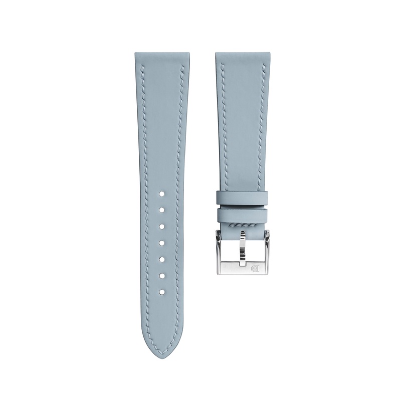 Baby Blue Rubberised Leather (Smooth) Slim Strap