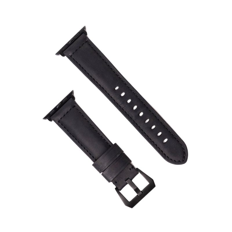 Leather Apple Watch Strap – Matte Black