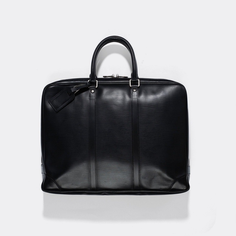 Louis Vuitton Black Epi Porte Documents Voyage