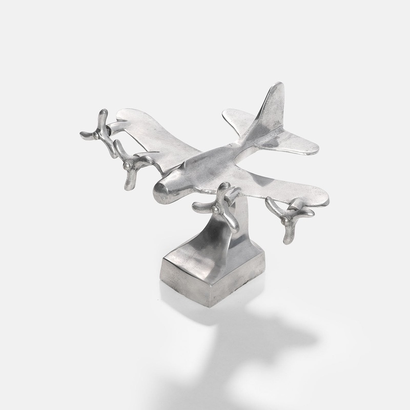 Vintage Aluminium 4 Prop Engined Model Airplane