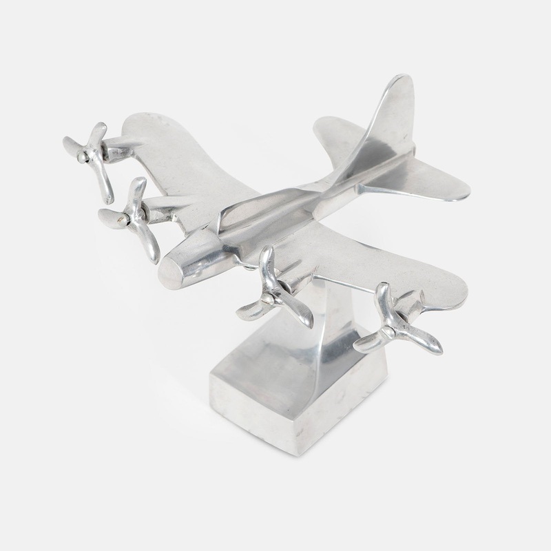 Vintage Art Deco B-17 Flying Fortress Aluminum Airplane Desk Model