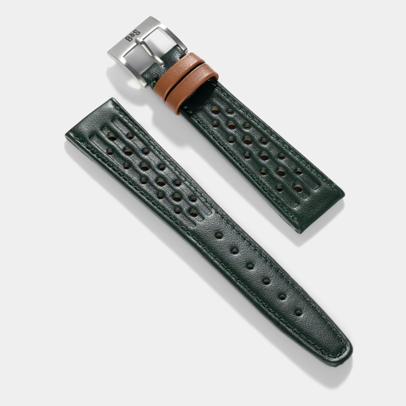 British Racing Green Leather Watch Strap – Jubilee Edition