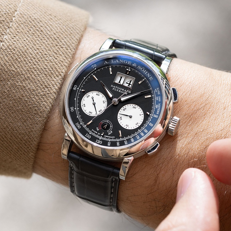 A. Lange & Shne Datograph Flyback Chronograph 405.035 up/down in Platinum with box and papers