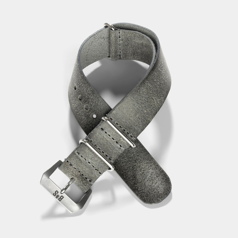 The Mayfair Grey Single Pass Leather Watch Strap – Jubilee Edition