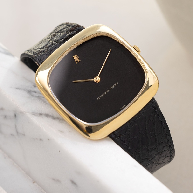 Audemars  Piguet  “Coussin ” 18 k yellow gold Dresswatch ultra thin