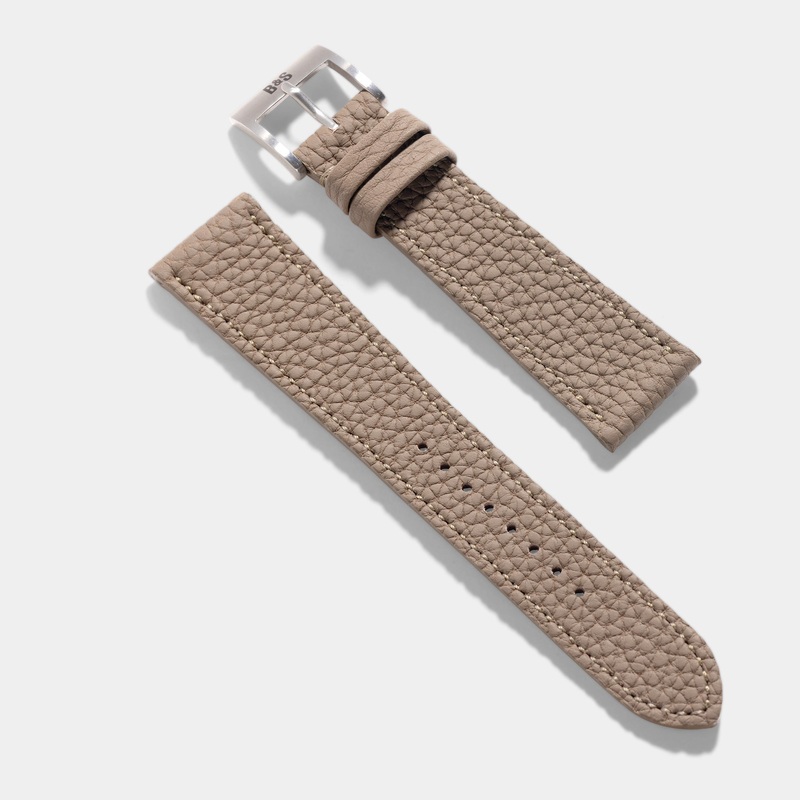 Grana Taupe Grey Tonal Leather Watch Strap