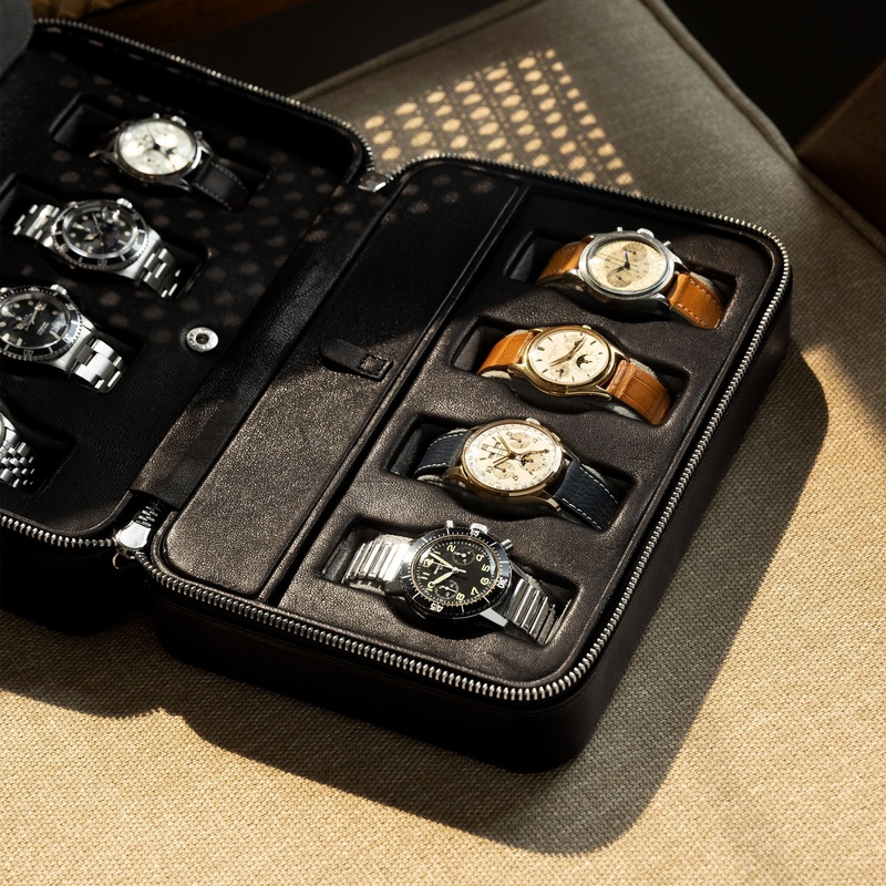 Black Luxury Leather Watch Box by JPM