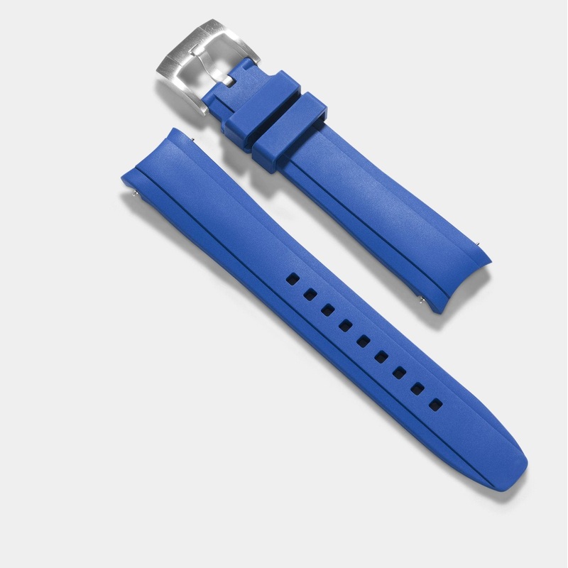 Everest Curved End Blue Rubber Strap With Tang Buckle – ONLY For Modern Rolex