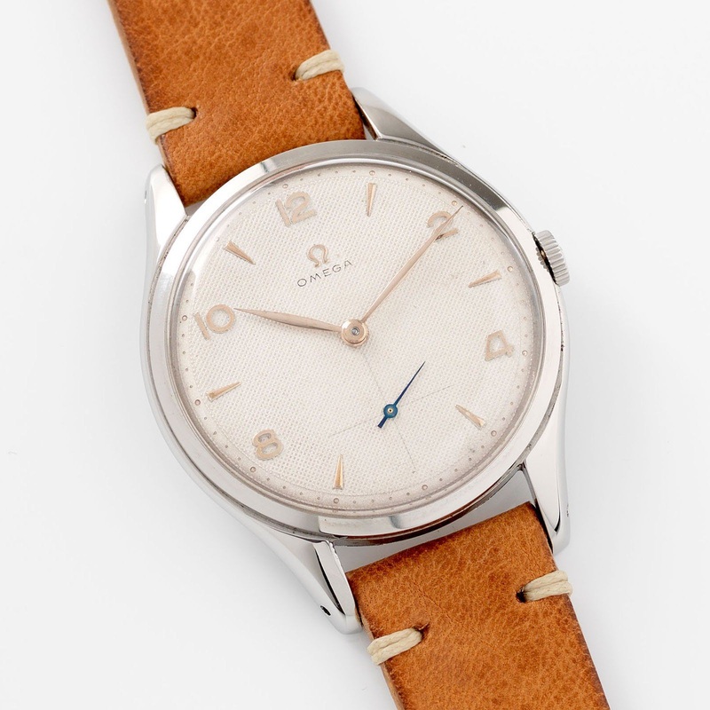 Vintage Omega Oversize Steel Waffle Dial Dress Watch 2505-9