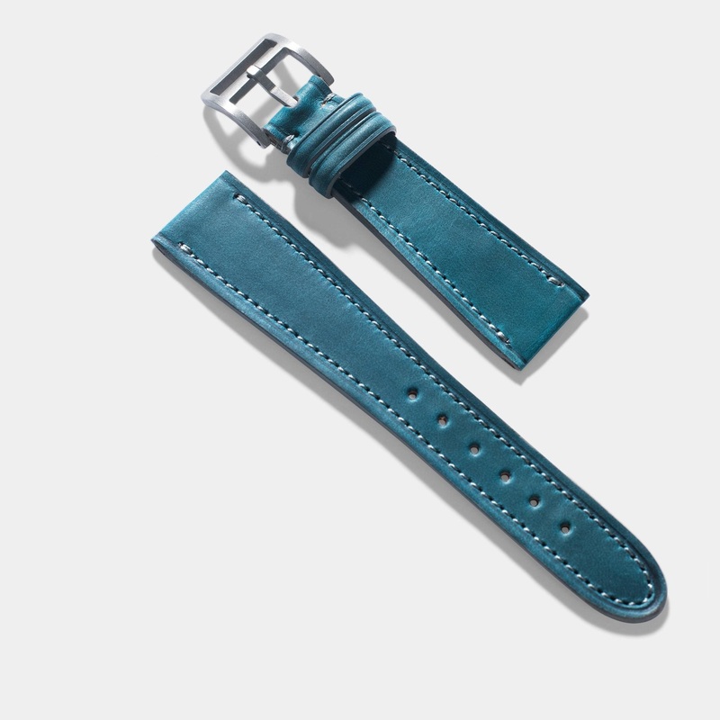 Chteau de Cassis Blue Horween Leather Watch Strap