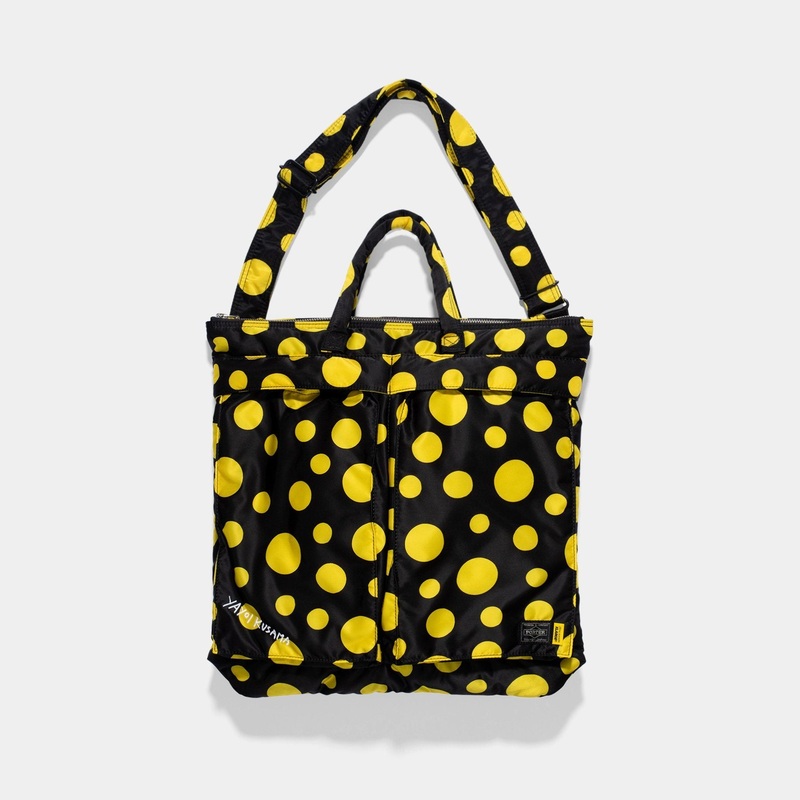 PORTER YOSHIDA X YAYOI KUSAMA HELMET BAG YELLOW DOTS